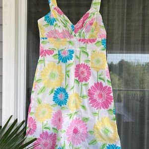NWT Vintage Lilly Pulitzer Kinsey Dress White Cabana Floral Size 8